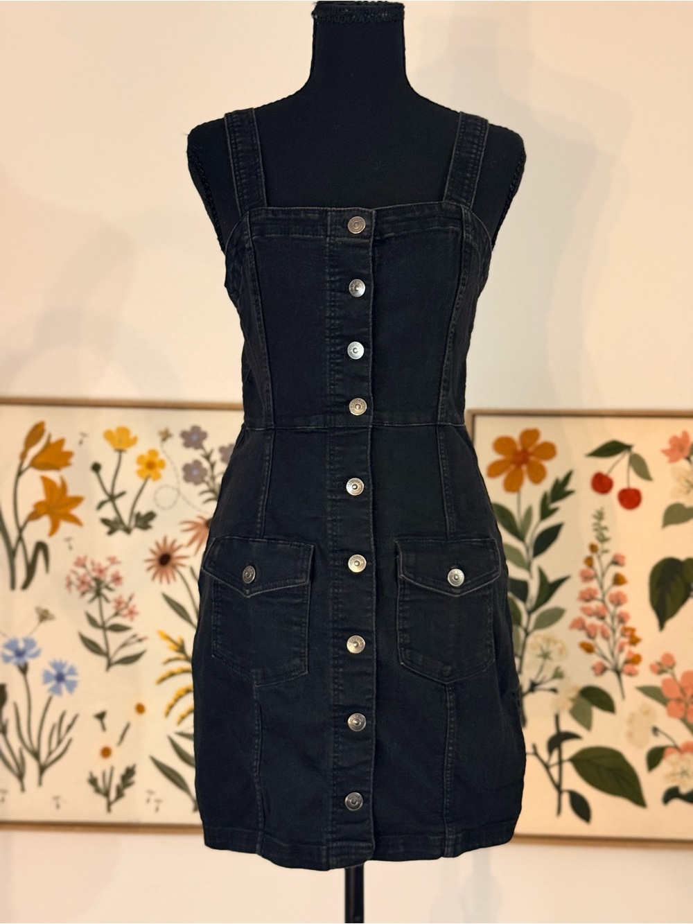 H&M Divided Button-Front Denim Mini Dress